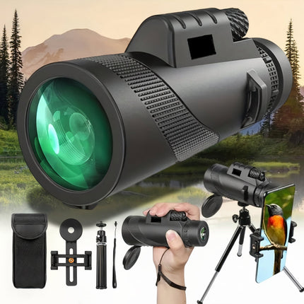 8x42 Monocular Telescope with Phone Adapter for Clear Long-Distance Viewing | Lightweight Design for Bird Watching and Travel