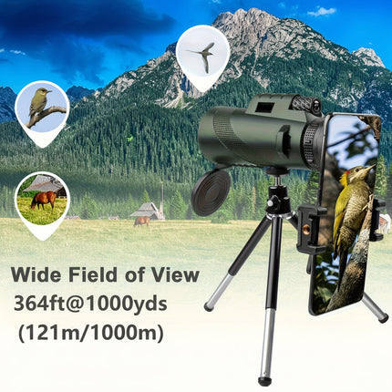 8x42 Monocular Telescope with Phone Adapter for Clear Long-Distance Viewing | Lightweight Design for Bird Watching and Travel
