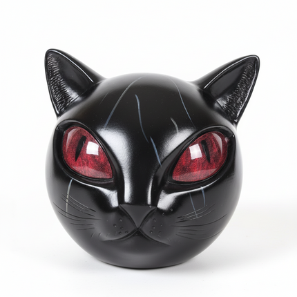 Mystic Cat Head Sculpture with Artistic Design | Unique Home Decor Accent for Cat Lovers and Creative Spaces