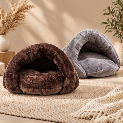 Dog Beds for Small Dogs, Machine Washable Dog Bed, Calming Cave Dog Bed with Bolster, Soft Plush Pet Bed for Crate_00