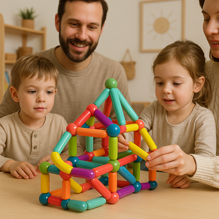 Magnetic Building Blocks Set with Durable Pieces | STEM Educational Toy for Creative Learning and Fine Motor Skills