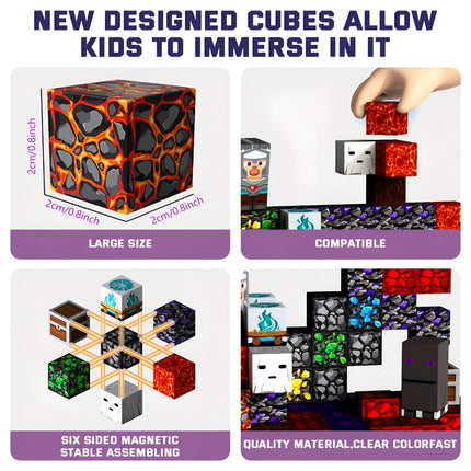 Magnetic Building Blocks Set with Compact Cube Design | Creative Play for Kids Aged 3+