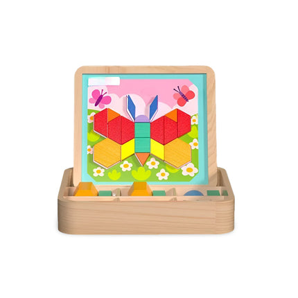 Magnetic Wooden Puzzle Toy Set with 248 Blocks | Educational STEM Learning for Creative Play