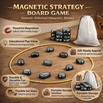 Magnetic Strategy Board Game with Strong Pieces for Family Fun | Enhance Focus and Logic Skills with Portable Design