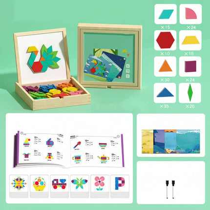 Magnetic Wooden Puzzle Toy Set with 248 Blocks | Educational STEM Learning for Creative Play