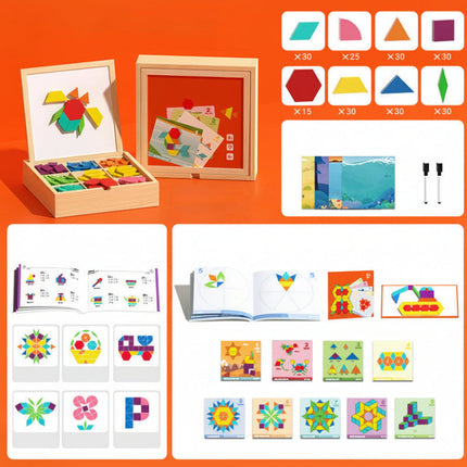 Magnetic Wooden Puzzle Toy Set with 248 Blocks | Educational STEM Learning for Creative Play