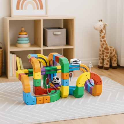 Toy Building Blocks Marble Run Track Set for Kids | Creative Indoor Racing Fun with Skill Development