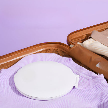 Lighted Travel Makeup Mirror with Bright LED Ring | Compact Folding Design for Easy Storage and On-the-Go Use