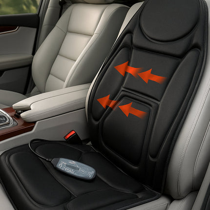 Massage Seat Cushion with Multi-Zone Back Support & Heat | Adjustable Massage for Ultimate Relaxation in Car or Home