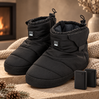 Memory Foam Heated Slippers, Rechargeable Warm Slippers with 3 Heat Settings, Indoor Outdoor Slippers with Rubber Sole_00