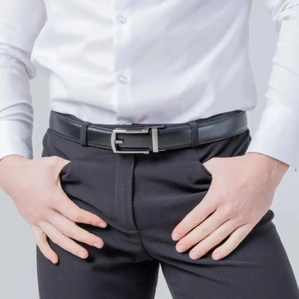 Men's Adjustable Ratchet Buckle Belt with Hole-Free Fit | Quick Adjust Design for Casual to Formal Wear