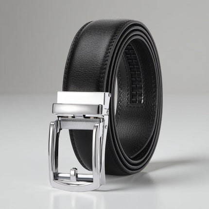 Men's Adjustable Ratchet Buckle Belt with Hole-Free Fit | Quick Adjust Design for Casual to Formal Wear