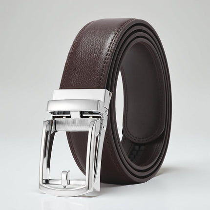 Men's Adjustable Ratchet Buckle Belt with Hole-Free Fit | Quick Adjust Design for Casual to Formal Wear