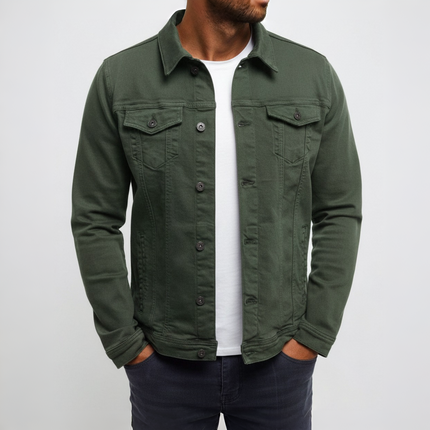 Casual Button Front Men's Jacket with Chest Pocket | Lightweight Layering for Everyday Outfits