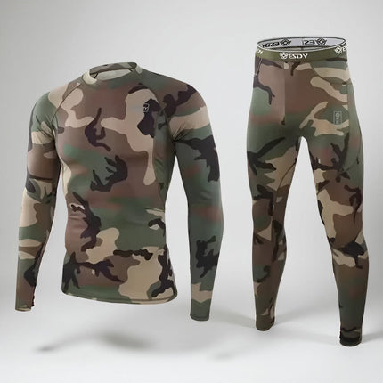 Men's Long Johns Base Layer Set for Winter with Moisture Control | Flexible Two-Piece Design for Outdoor Activities