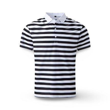 Men's Polo Shirt with Striped Pattern & Short Sleeves | Casual Summer Top for Versatile Outfit Pairing