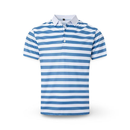 Men's Polo Shirt with Striped Pattern & Short Sleeves | Casual Summer Top for Versatile Outfit Pairing