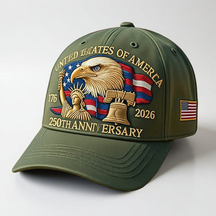Men's Veterans Baseball Cap with Embroidered Eagle | Adjustable Hat for Everyday Support and Style