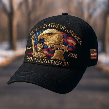 Men's Veterans Baseball Cap with Embroidered Eagle | Adjustable Hat for Everyday Support and Style