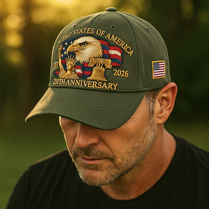 Men's Veterans Baseball Cap with Embroidered Eagle | Adjustable Hat for Everyday Support and Style
