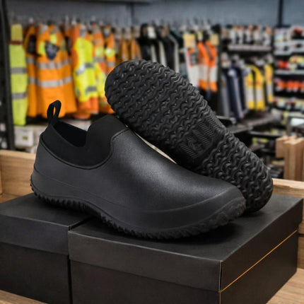 Men's Work Shoes with Slip-On Design & Non-Slip Sole | Quick Wear Safety Footwear for Job Site Tasks