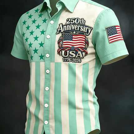 Men's Hawaiian Shirt with USA Flag Design | Soft Breathable Fabric for Summer Comfort 0