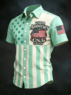 Men's Hawaiian Shirt with USA Flag Design | Soft Breathable Fabric for Summer Comfort 0