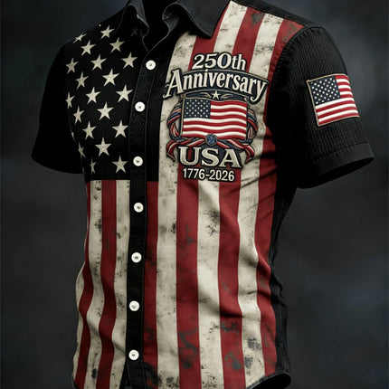 Men's Hawaiian Shirt with USA Flag Design | Soft Breathable Fabric for Summer Comfort 2