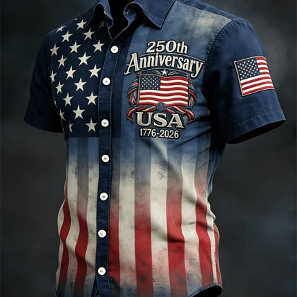 Men's Hawaiian Shirt with USA Flag Design | Soft Breathable Fabric for Summer Comfort 3