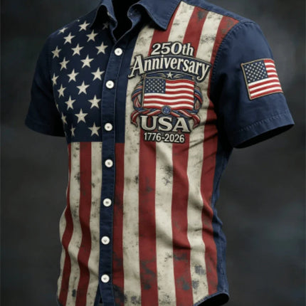 Men's Hawaiian Shirt with USA Flag Design | Soft Breathable Fabric for Summer Comfort 4