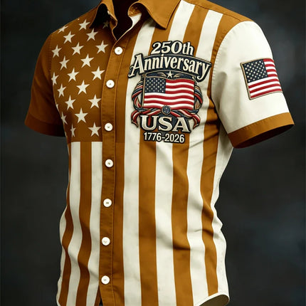 Men's Hawaiian Shirt with USA Flag Design | Soft Breathable Fabric for Summer Comfort 5