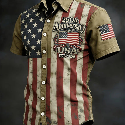 Men's Hawaiian Shirt with USA Flag Design | Soft Breathable Fabric for Summer Comfort 6