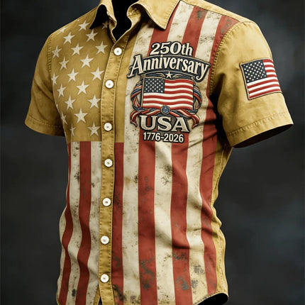 Men's Hawaiian Shirt with USA Flag Design | Soft Breathable Fabric for Summer Comfort 9
