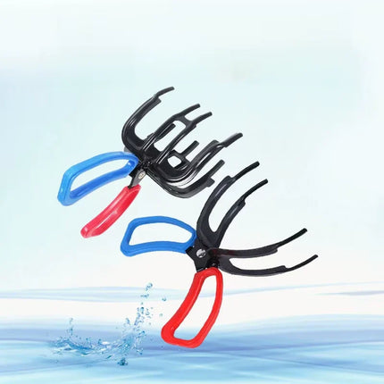 Fish Gripper Tool with Rounded Claw Tips and Long-Reach Handles, Two or Three Teeth, for Catch and Release Fishing
