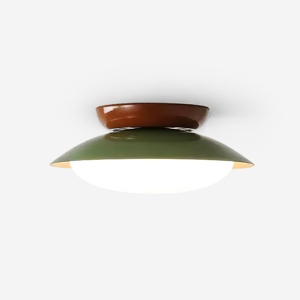 Mid-Century Flush Mount Ceiling Light with Integrated LED | Stylish Dome Design for Elegant Illumination 1