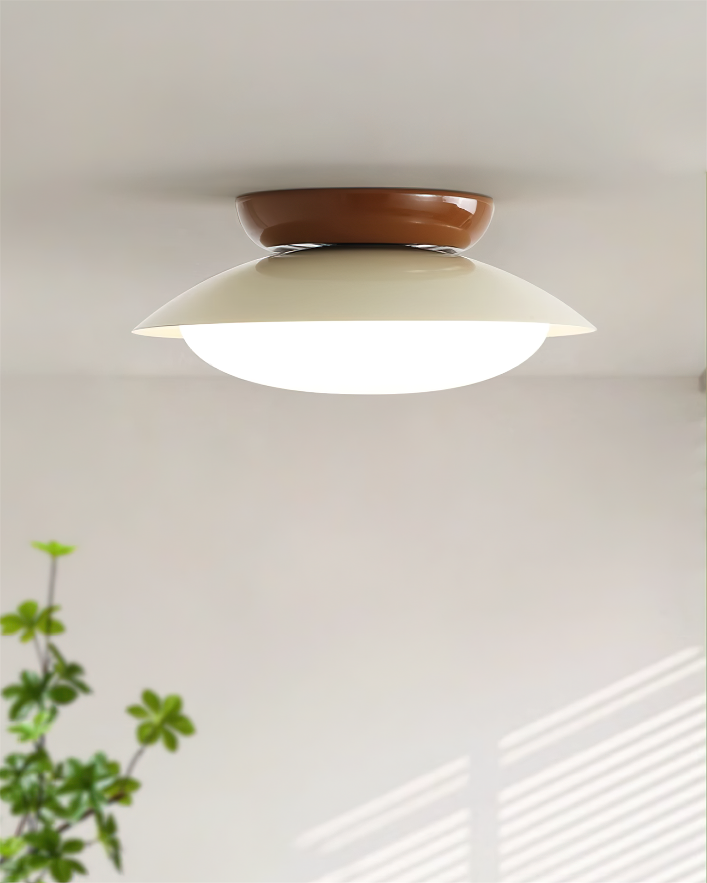 Mid-Century Flush Mount Ceiling Light with Integrated LED | Stylish Dome Design for Elegant Illumination 3