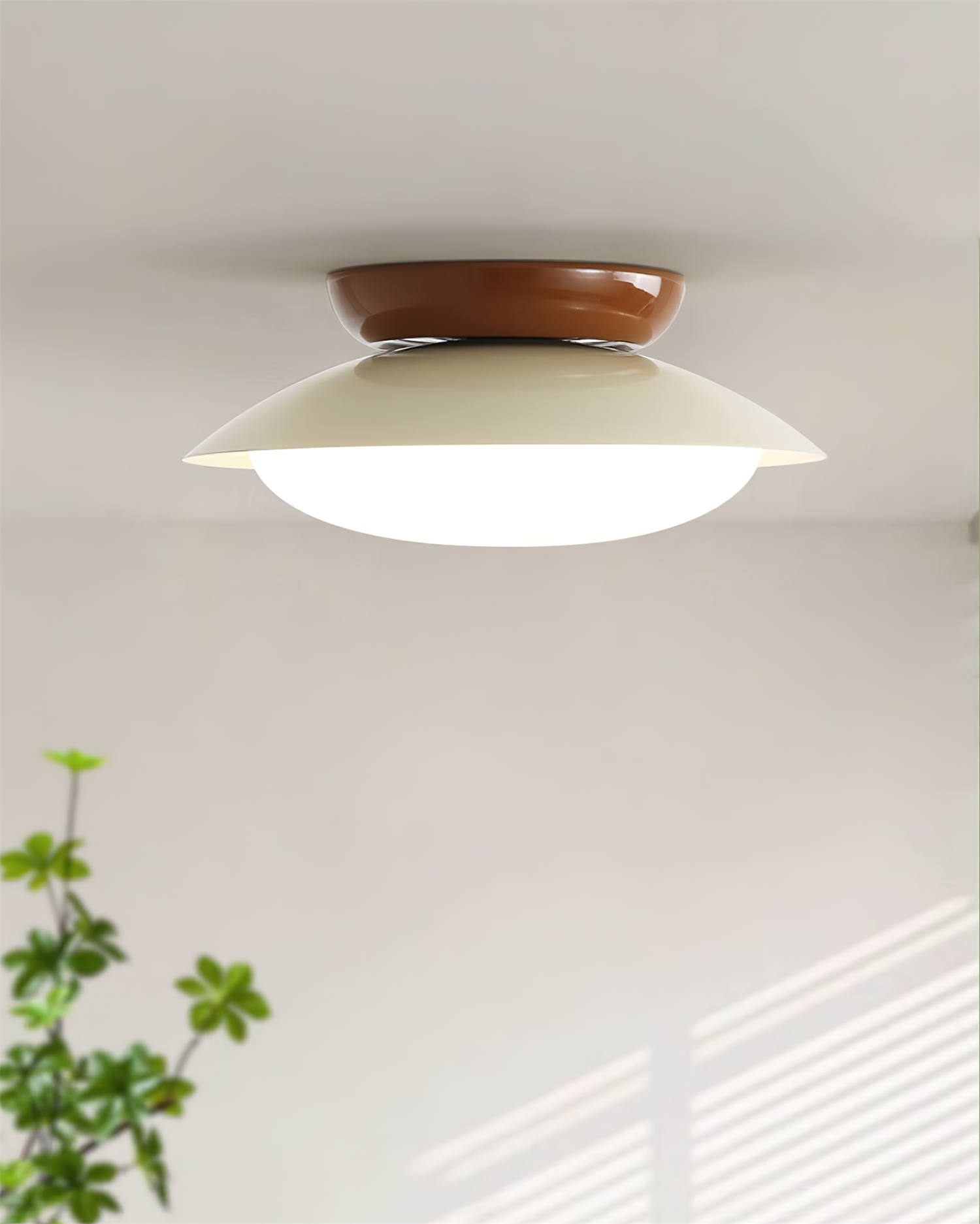 Mid-Century Flush Mount Ceiling Light with Integrated LED | Stylish Dome Design for Elegant Illumination 3