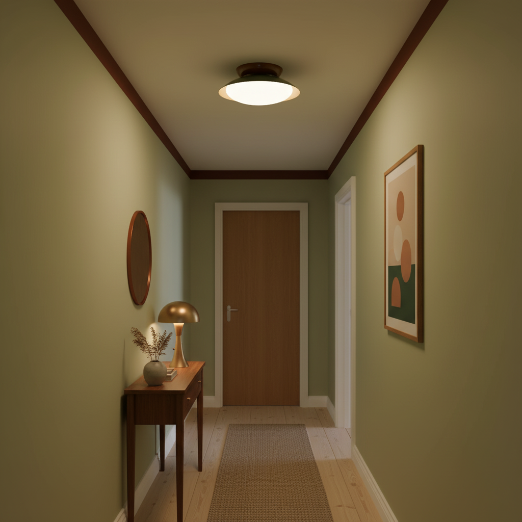 Mid-Century Flush Mount Ceiling Light with Integrated LED | Stylish Dome Design for Elegant Illumination 8
