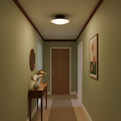 Mid-Century Flush Mount Ceiling Light with Integrated LED | Stylish Dome Design for Elegant Illumination 8
