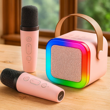 Kids Mini Karaoke Machine with Bluetooth & LED Lights | Portable Singing Fun for Parties and Gatherings