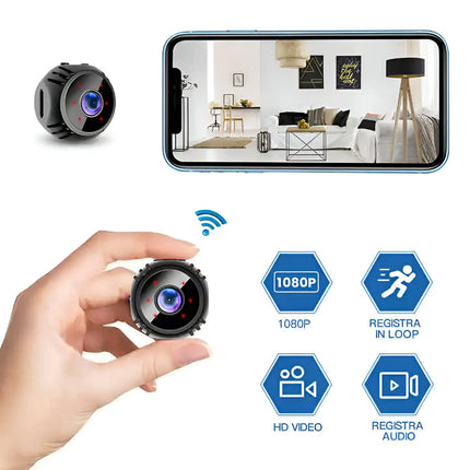 WiFi Mini Security Camera with Night Vision & Motion Detection | Compact Home Monitoring Device for Day and Night Surveillance