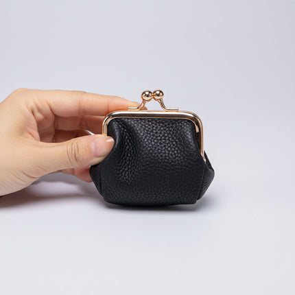 Mini Genuine Leather Jewelry Box with Gold Clasp | Compact Travel Organizer for Rings and Necklaces