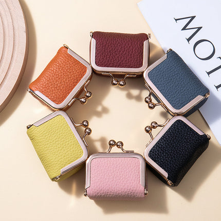 Mini Genuine Leather Jewelry Box with Gold Clasp | Compact Travel Organizer for Rings and Necklaces