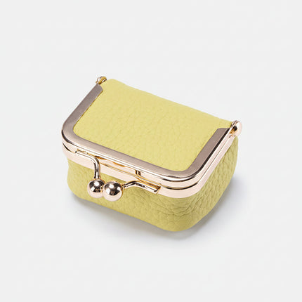 Mini Genuine Leather Jewelry Box with Gold Clasp | Compact Travel Organizer for Rings and Necklaces
