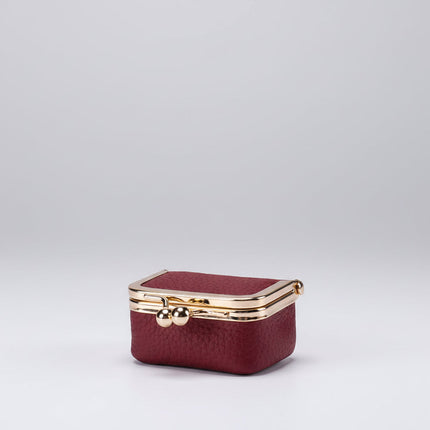 Mini Genuine Leather Jewelry Box with Gold Clasp | Compact Travel Organizer for Rings and Necklaces
