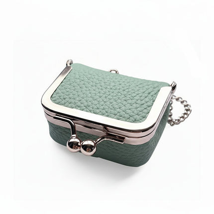 Mini Genuine Leather Jewelry Box with Gold Clasp | Compact Travel Organizer for Rings and Necklaces
