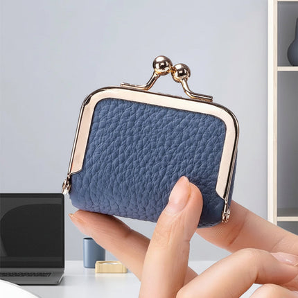 Mini Genuine Leather Jewelry Box with Gold Clasp | Compact Travel Organizer for Rings and Necklaces