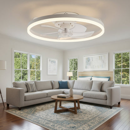 Modern Ceiling Fan Light | LED Flush Mount with Dimmable Lighting | 6-Speed Airflow Control for Comfortable Spaces 4