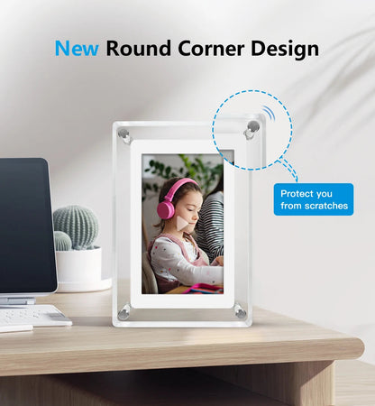 Modern Digital Picture Frame | Acrylic Design with IPS Display & Rechargeable Battery | Perfect for Home and Office 3