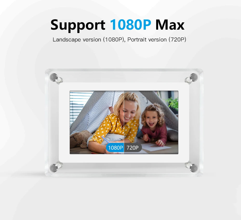 Modern Digital Picture Frame | Acrylic Design with IPS Display & Rechargeable Battery | Perfect for Home and Office 4